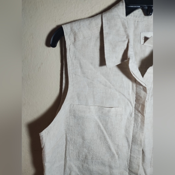 Chicos Linen Tunic Top Lagenlook Minimalist Boho Long Tunic - Picture 4 of 16